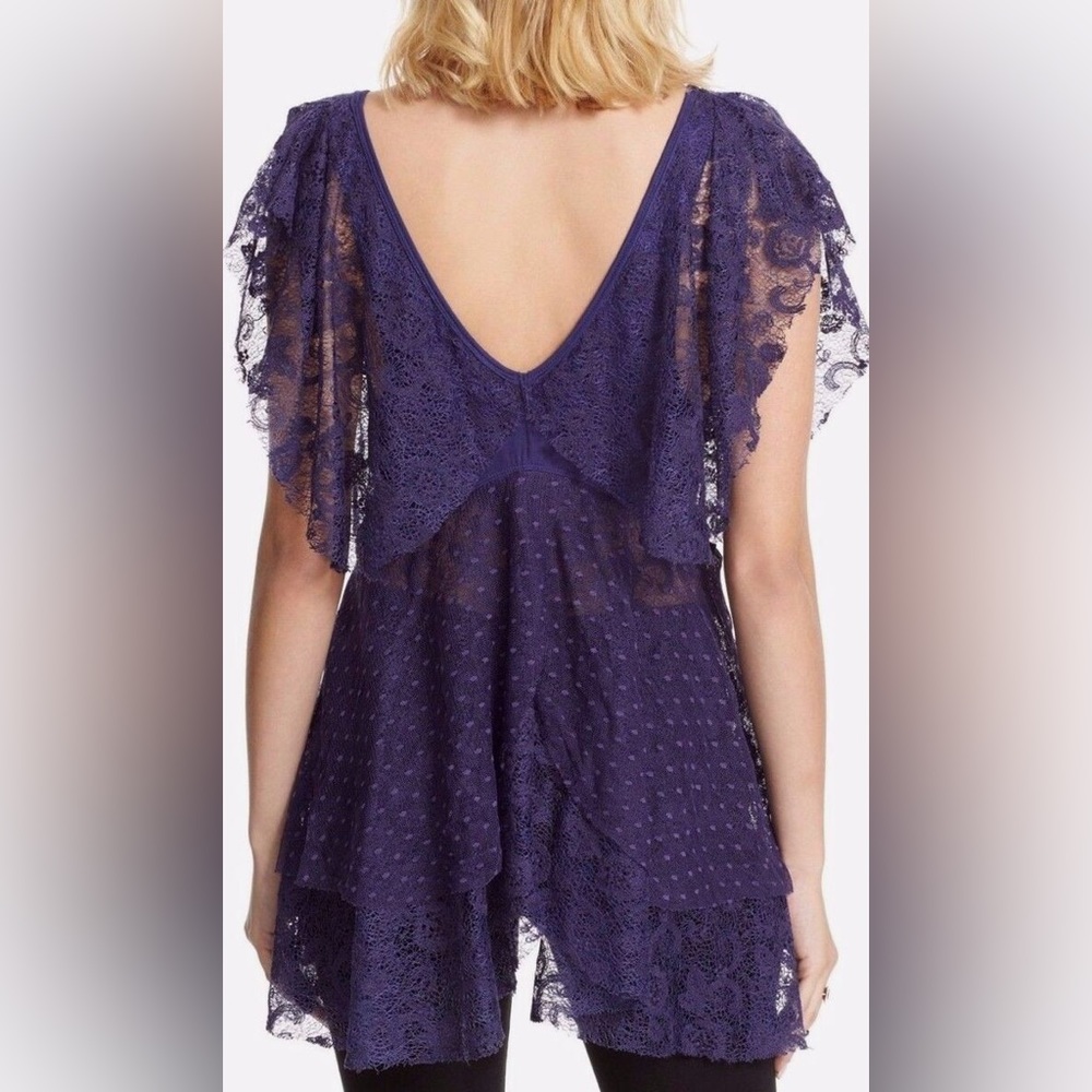 Free People Heatherton Lace Fairy Wing Top - Picture 2 of 8
